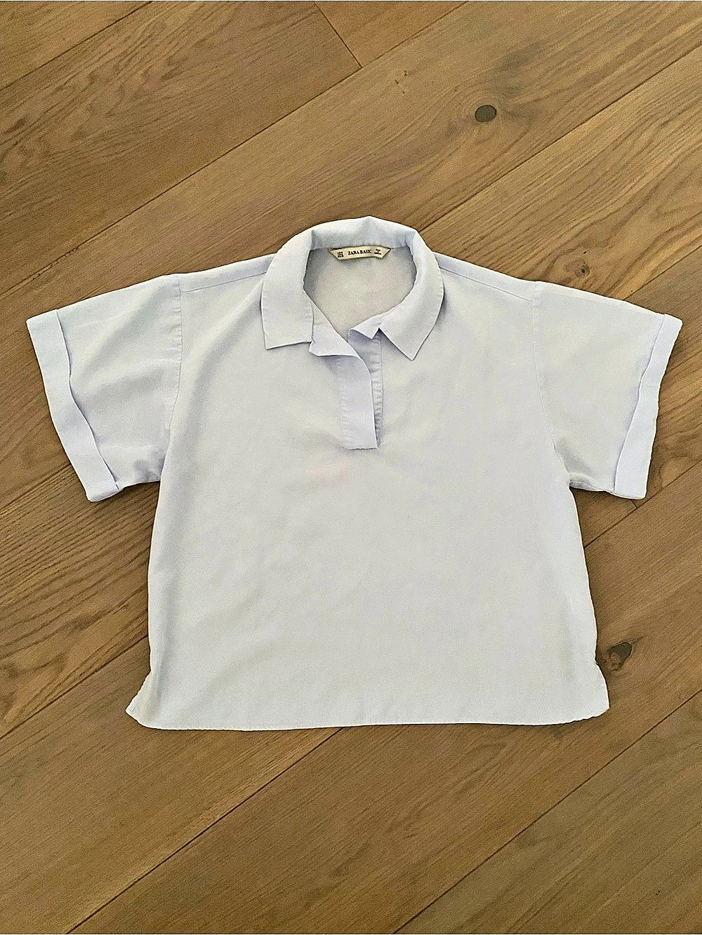 Zara Short Sleeve top in light blue Size Medium Like New